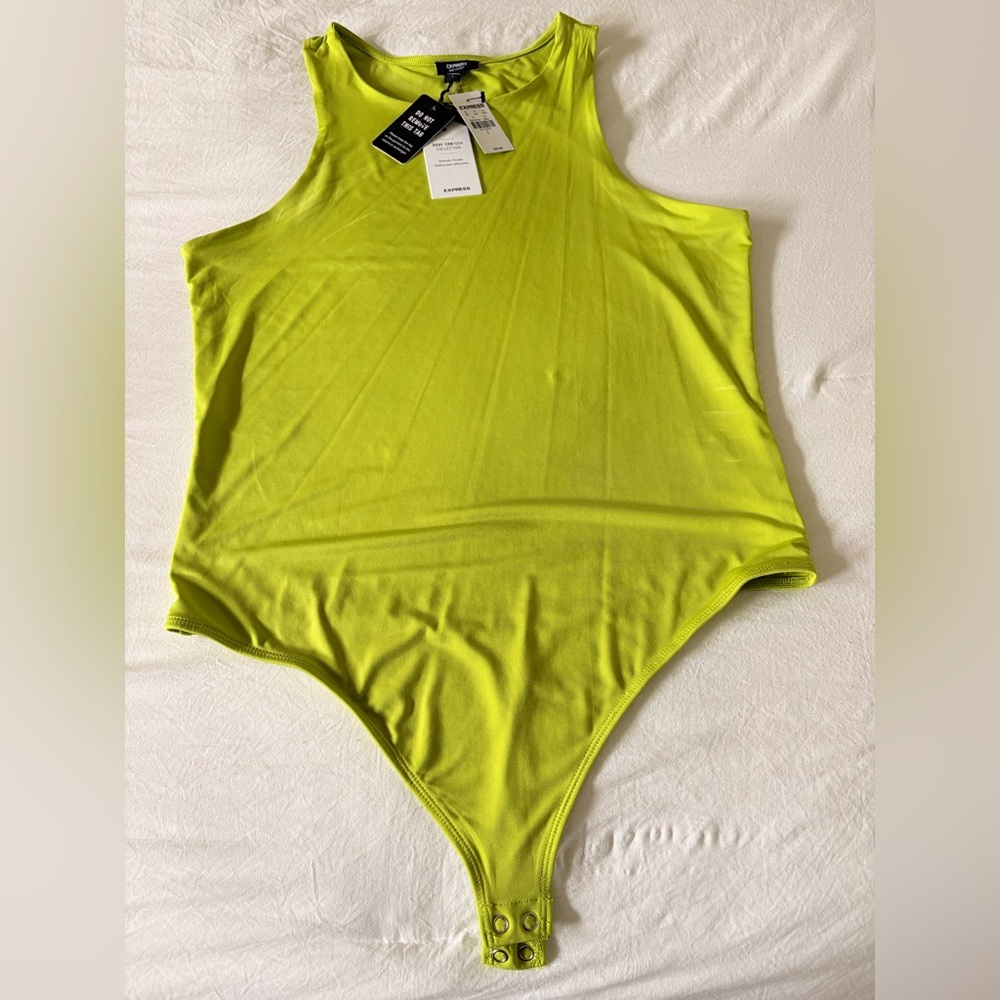 EXPRESS Body Contour Collection Lime green Bodysuit - Picture 4 of 5